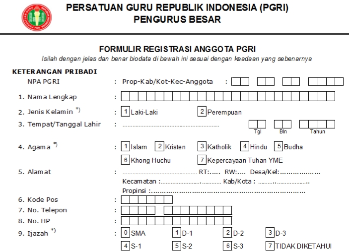 Pendaftaran PGRI Belu - Persatuan Guru Republik Indonesia Cabang Belu